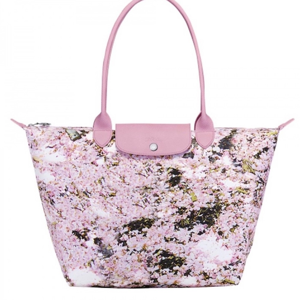Longchamp Sakura in full cherry bloom 2021 edition tote